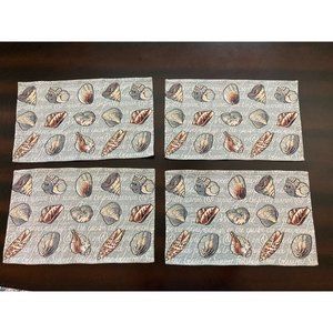 Park B. Smith Seashell Tapestry Fabric Placemats - Lot of 4